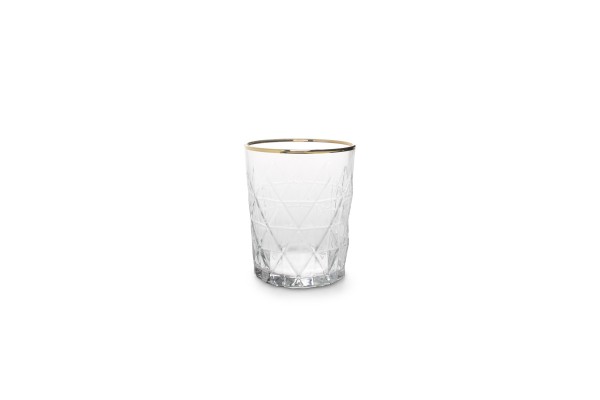 Florence Elegante Dessertgläser Set 6 er mit Goldrand 0,36 Trinkglas Reliefoptik