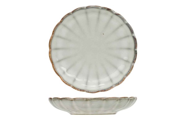 Astera Pear Weiß-Grau Miniteller 9,7 cm auch als Teeuntersetzter geeignet