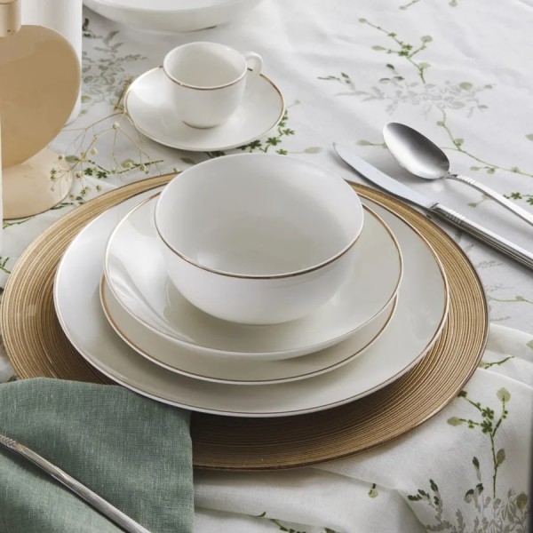 Karaca Rowan New Bone Dinner Set für 12 Personen Gold 69 Teile