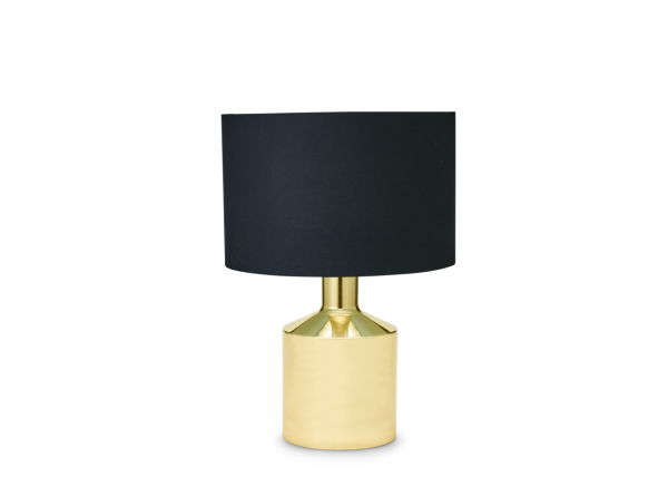 Lampe Gold Schwarz mit Lampenschirm 58 cm