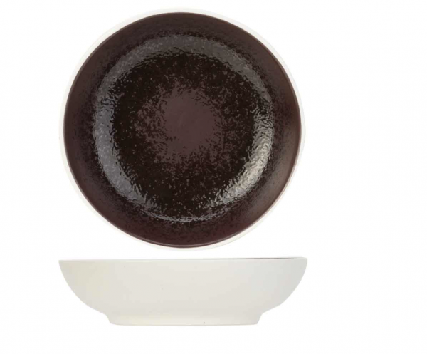 Schälchen weiss Aubergine 9,5x H2,5 cm