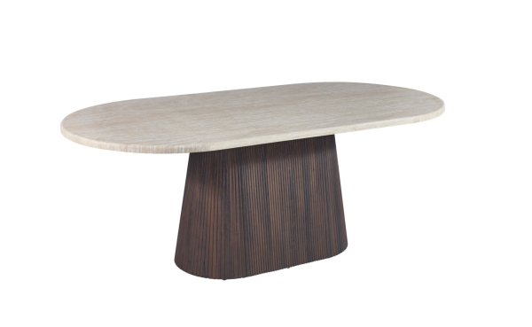 Desio Esstisch oval 200x75cm Travertin