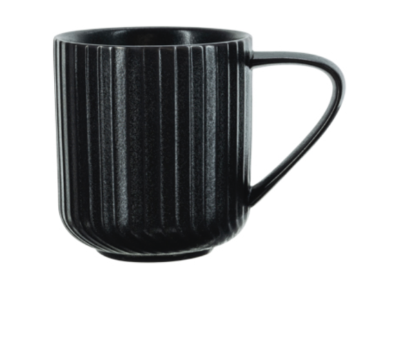 Tasse mit Henkel schwarz geriffelt 0,4 Dakora