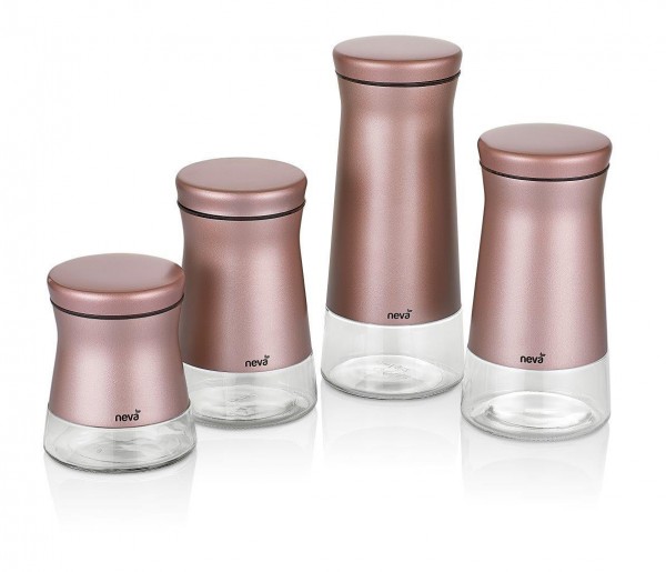 Neva Sweet Serie Rose Vorratsgläser Set Aufbewahrung 4 tlg. N2489