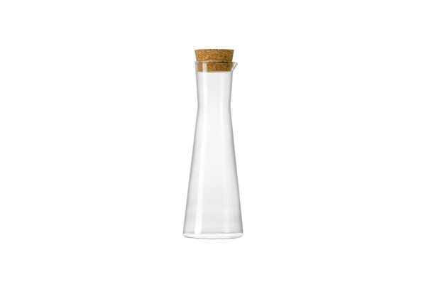 Essig - Ölflasche 4,9xH20 cm aus Glas mit Korkstopfen