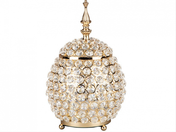 Kristall Bonboniere Deko Gold Strass