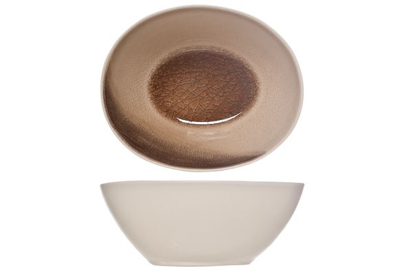 Schälchen Yindi oval braun aus Steinzeug 8,5x10,54,2cm cm