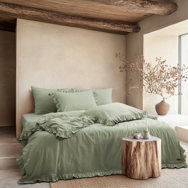Milagros Salbei Bettwäsche Set 4 tlg. 200x220cm