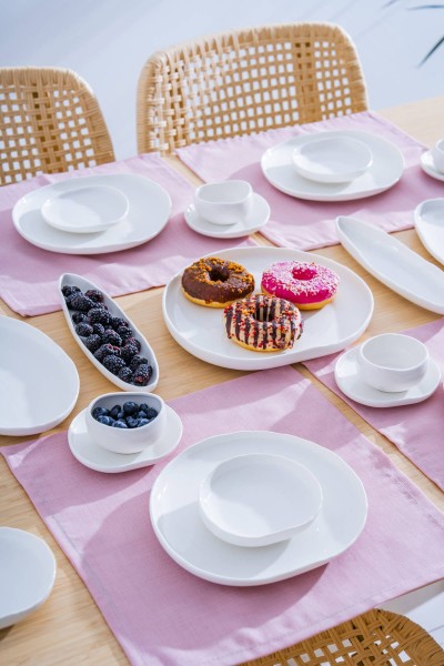 Wave Frühstücksset für 6 Personen 33tlg. Weiss