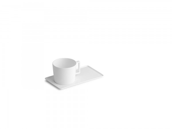 Kaffee Tasse mit Unterteller 22cl Verso weiss