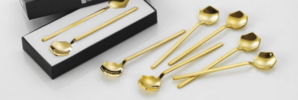 6er Teelöffel Set Diamond gold glänzend