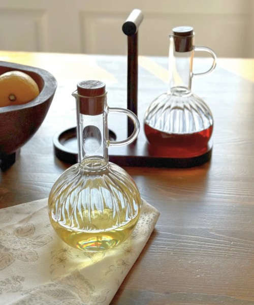 Jam Essig-Öl Flasche Set Holz Relief