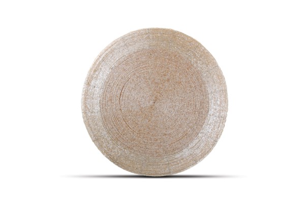 Platzset rund mit Perlen beige 35 cm