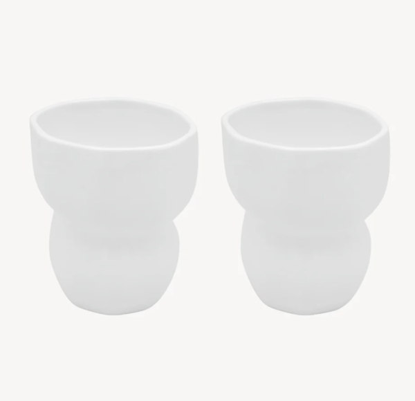 2er Organic Weiss Keramik Becher - 400ml