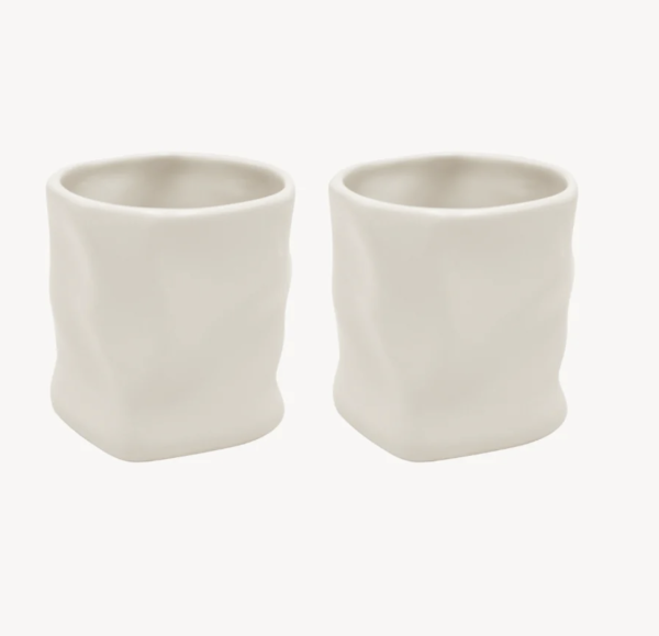 2er Diamond Matt Beige Keramik Becher - 290ml