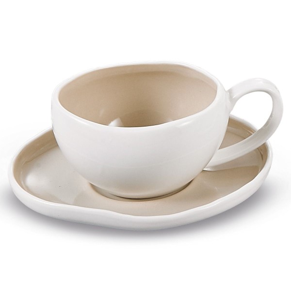 Barles Beige Kaffeetassen Set mit Untertasse für 6 Personen
