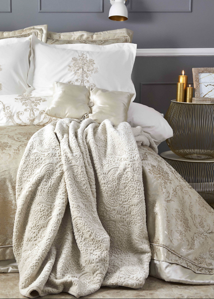 Karaca Home Mihrimah Gold 11 tlg. Bettüberwurf Set Mitgift Set