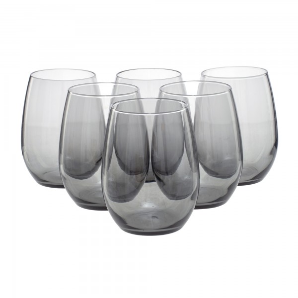 Pasabahce Amber grau Trinkglas groß 6er Set 570cc smoked glas