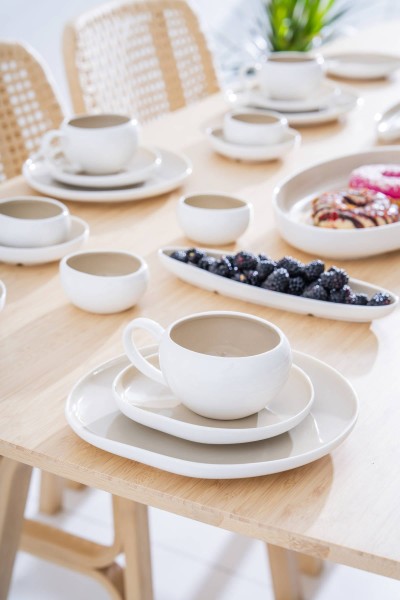 Wave Frühstücksset für 6 Personen 33tlg. Beige