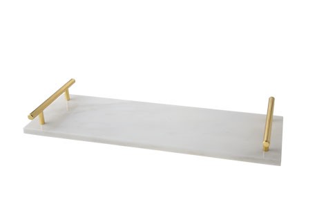 Marmortablett mit Griff gold 40x15x H 4,9 cm Marmor Marble