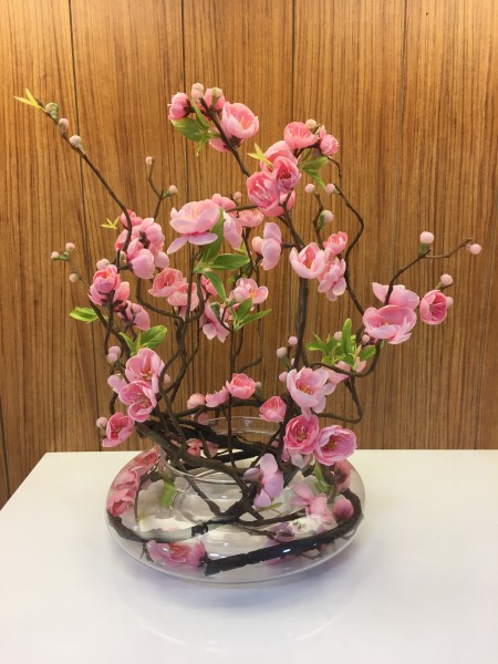 Kunstblume in Vase rosa
