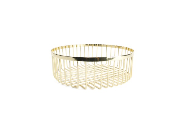 Drahtkorb gold 25xH8cm Metall Mazy