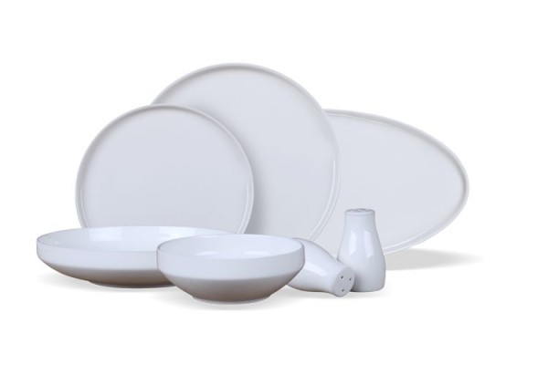 Lunel white 27 tlg. Geschirrset für 6 Personen weiss Lily