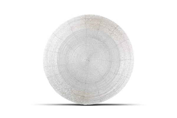 Platzset rund mit Perlen weiss 35 cm