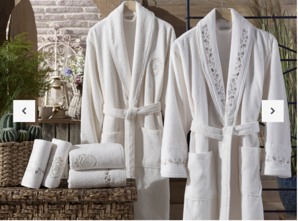 Bademantel Set Peri Baumwolle creme - creme
