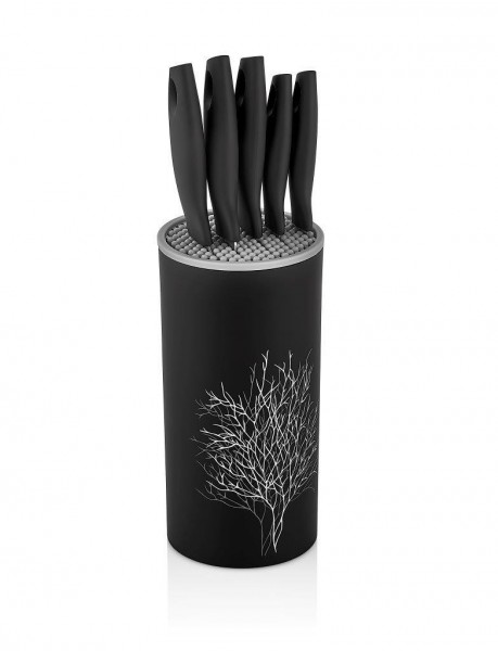 Neva Hayat Serie Messerblock Set Schwarz N2607