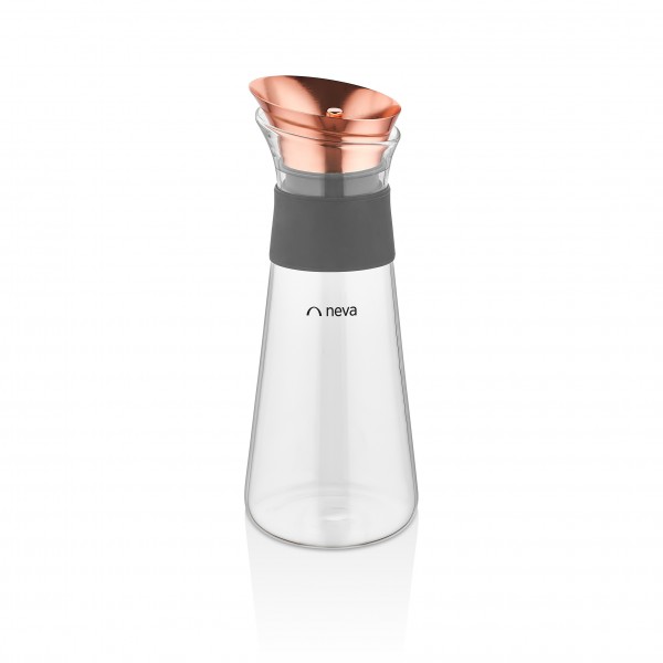 Neva Grizay Glas Karaffe Grau Kupfer