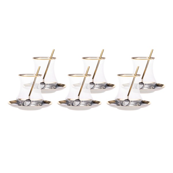 Karaca Pera Gold Teeset inkl. Teelöffel 18 teilig