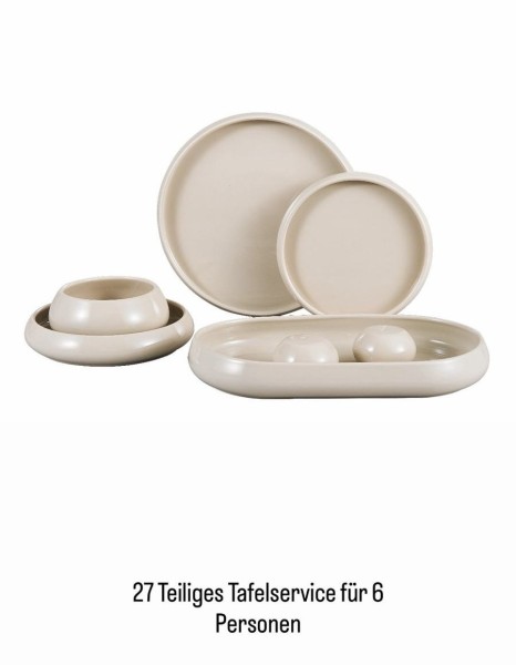 Lissa Bonna Geschirrset Beige 27 tlg. für 6 Personen