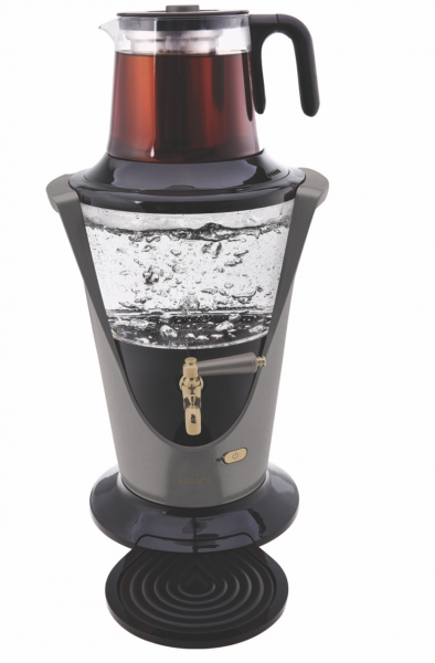 Karaca Retro Glas Teekocher Samowar grau