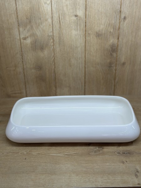 Geo Porzellan Servierschüssel groß 33x15 cm weiss