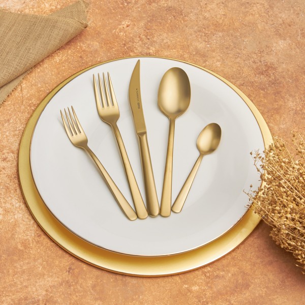 Karaca Besteckset Daphne gold matt 30 teilig für 6 Personen