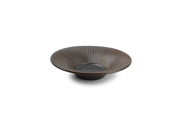 Teller tief 20cm gestrieft silver Brass
