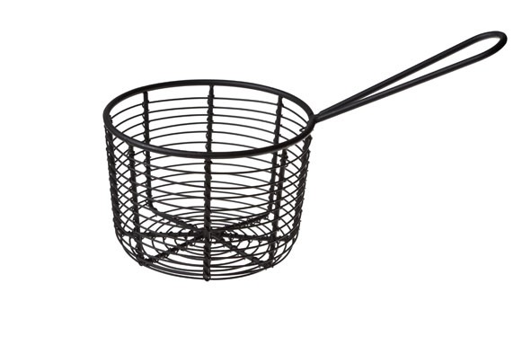 Frittierkorb Schwarz rund black Pommes