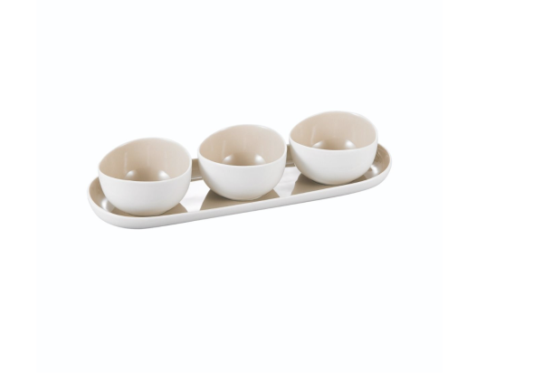 Barles Beige Schälchen Set mit Servierplatte 4tlg.