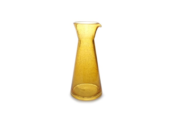 Glas Karaffe smoked Drip senfgelb 99cl