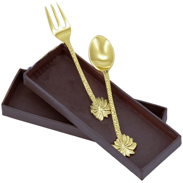 Löffelset Gold Palm Messing