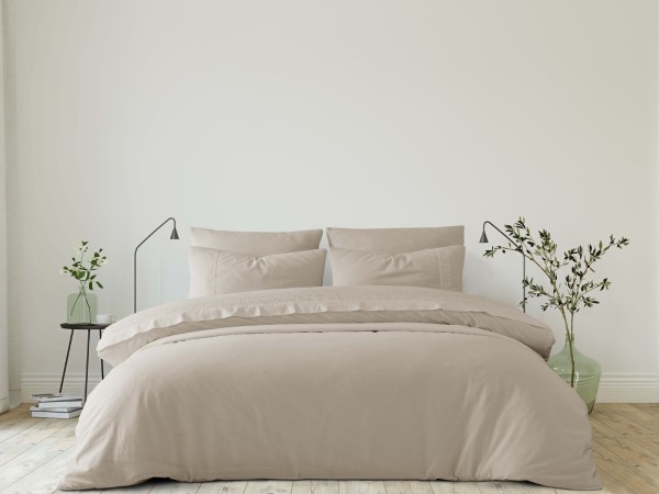 Freya Beige Bettwäsche Set 4 tlg. 200x220cm