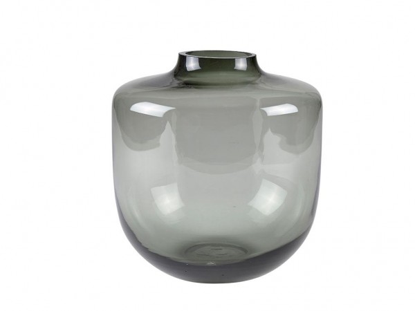 Glas Vase Smoked Glas Grau 21cm x D 20 cm M