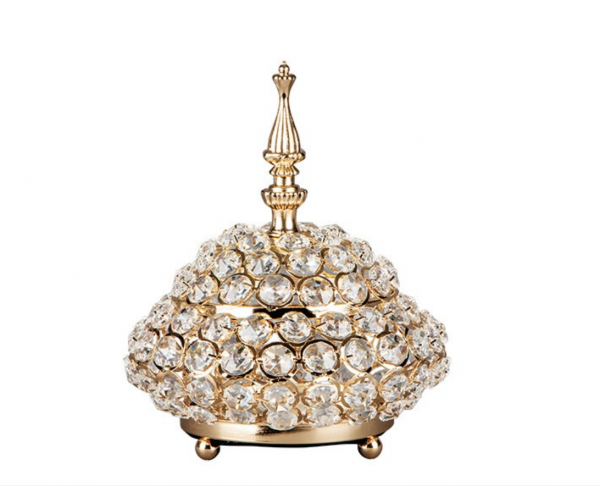 Kristall Bonboniere Deko Gold Strass