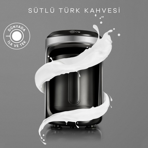 Karaca Hüps anthrazit türkische Kaffeekocher mit Milchfunktion