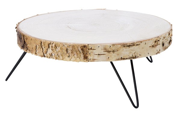 Holztablett auf Fuß natural 27x H 11,5 cm