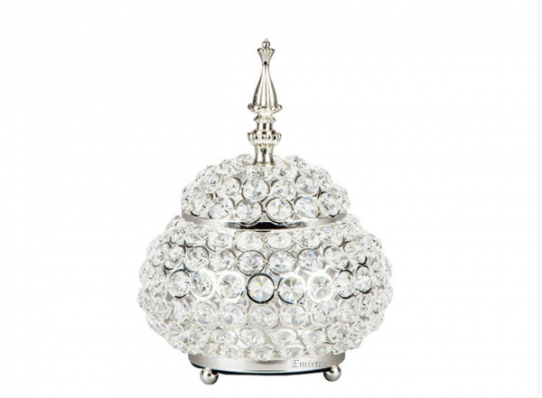 Kristall Bonboniere Deko Silber Strass