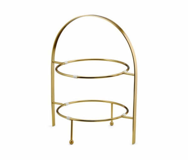Metall Etagere für Dessertteller gold