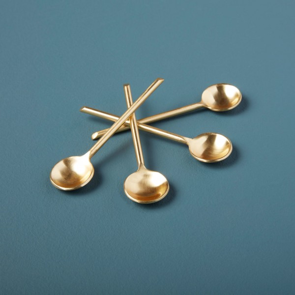 4er Set Espressolöffel gold