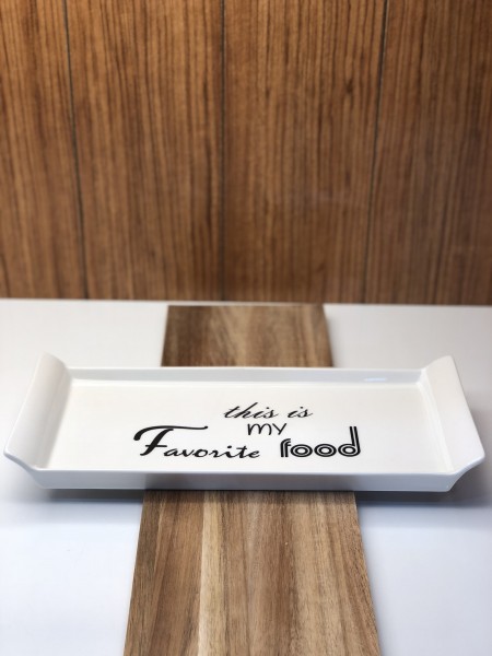 Servierplatte mit Schrift favorite food